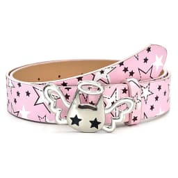 Y2k Star Women's Belt Dopamine Cat Metal Pin Buckle Waist Belt Gothic Pink PU Leather Jeans Belt Trendy Y2k Waistband