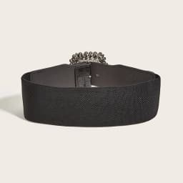 7.5x66cm Rhinestone Corset Female Girl Wide Elastic Black Cummerbund Elegant Belts For Women Punk Gothic Dress Waistband