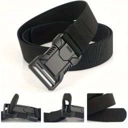 New Unisex Elastic Belt Hard Metal Buckle Quick Release Tough Stretch Nylon Men's Military Tactical Belt Casual Waistband