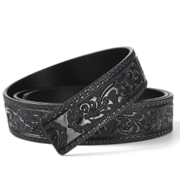 3.5cm Width Genuine Leather Luxury Automatic Buckle Belt Men Black Coffee Cowhide Belt High Quality Body Without Buckle Strap
