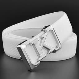 High Quality White Belt Boy Fashion Designer Casual Coskin Leather Metal Buckle Belt K Letter Men Belt