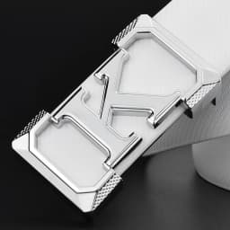 High Quality White Belt Boy Fashion Designer Casual Coskin Leather Metal Buckle Belt K Letter Men Belt