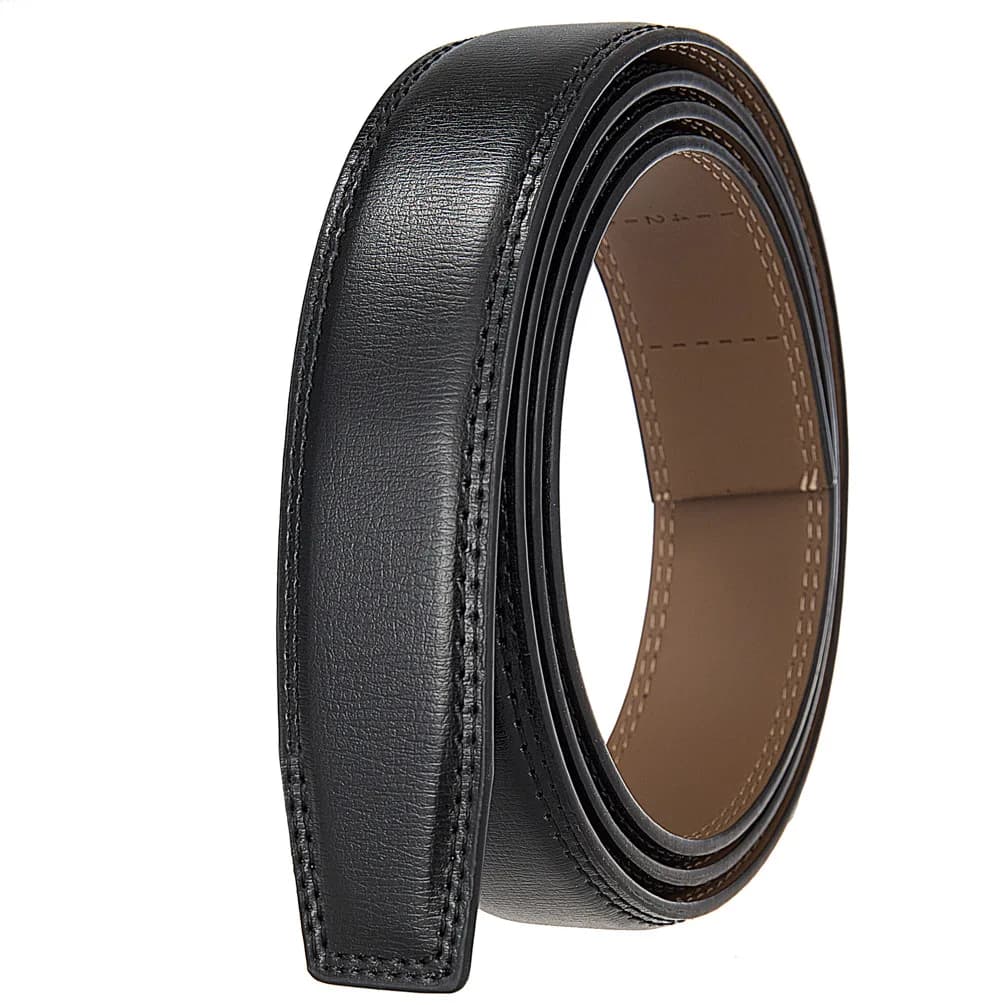 30mm 31mm Width Belt No Buckle For Men Black Coffee Men's Business Cow Leather Ratchet Belts Strap Without Buckles