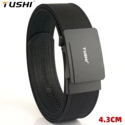 TUSHI Brand 4.3 Wide Thickened Gun Hanging Double-Layer Nylon Belt Versatile Casual Outdoor Tactical Automatic Buckle Mens