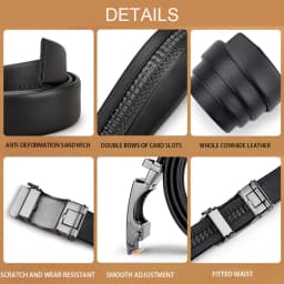 OYIFAN Men's belt business fashion belt high quality genuine leather belt, adjustable automatic belt for men