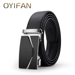 OYIFAN Men's belt business fashion belt high quality genuine leather belt, adjustable automatic belt for men