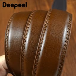 1Pc Deepeel 37mm Wide Leather Men's Belt Business Casual Pin Buckle Waist Belts 110-130cm Man Waistband for Jeans Pants