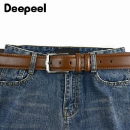 1Pc Deepeel 37mm Wide Leather Men's Belt Business Casual Pin Buckle Waist Belts 110-130cm Man Waistband for Jeans Pants
