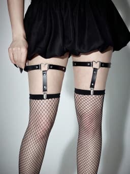 HERSHINE 2-piece women's Y2K heart socks clip leggings Gothic style college style sexy nightclub fun Halloween cosplay