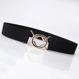 New Metal Round Buckle Wide Belt For Women Lady Retro JK Solid Color Elastic Skinny Waist Belts Fashion Dress Shirt Decor Strap