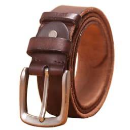 Men's Genuine Leather Belt for Men - Brown Cow Leather Strap with Pin Buckle, Vintage Style Belt for Jeans, Cintos Masculinos