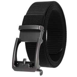 Men's Nylon Belt Toothless Buckle Male Waistband Width:3.4cm Black\Coffee\Blue\Beige \Green Length:110-120cm