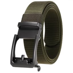 Men's Nylon Belt Toothless Buckle Male Waistband Width:3.4cm Black\Coffee\Blue\Beige \Green Length:110-120cm