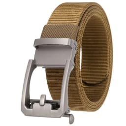 Men's Nylon Belt Toothless Buckle Male Waistband Width:3.4cm Black\Coffee\Blue\Beige \Green Length:110-120cm