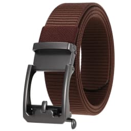 Men's Nylon Belt Toothless Buckle Male Waistband Width:3.4cm Black\Coffee\Blue\Beige \Green Length:110-120cm