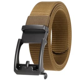 Men's Nylon Belt Toothless Buckle Male Waistband Width:3.4cm Black\Coffee\Blue\Beige \Green Length:110-120cm