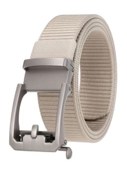 Men's Nylon Belt Toothless Buckle Male Waistband Width:3.4cm Black\Coffee\Blue\Beige \Green Length:110-120cm