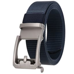 Men's Nylon Belt Toothless Buckle Male Waistband Width:3.4cm Black\Coffee\Blue\Beige \Green Length:110-120cm