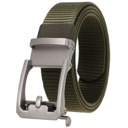 Men's Nylon Belt Toothless Buckle Male Waistband Width:3.4cm Black\Coffee\Blue\Beige \Green Length:110-120cm