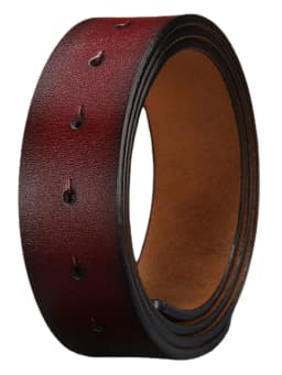 New Men's Leather Smooth Buckle Belt Leather Headless Belt Belt Men's Retro Belt Without Buckle Punching longer