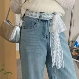 Unique Y2k Long Lace Waistband Floral Bow Lace Waist Belt Tie Up Thin Dress Jeans Belt Summer ремень женский cinturones de mujer