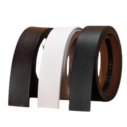 Men's High Quality Cowhide Leather Belt Automatic Buckle Fashion Genuine No Buckle Accessory
