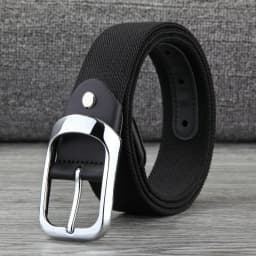 33 Styles Men Black Metal Pin Buckle Belt Fashion Casual Business Simple Wild Elastic Woven Comfort Stretch Belt Non-hole