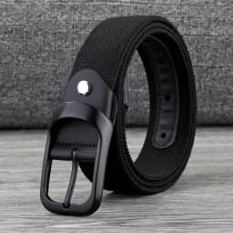 33 Styles Men Black Metal Pin Buckle Belt Fashion Casual Business Simple Wild Elastic Woven Comfort Stretch Belt Non-hole