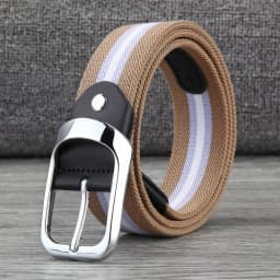 33 Styles Men Black Metal Pin Buckle Belt Fashion Casual Business Simple Wild Elastic Woven Comfort Stretch Belt Non-hole