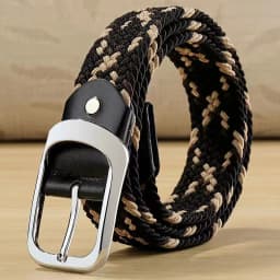 33 Styles Men Black Metal Pin Buckle Belt Fashion Casual Business Simple Wild Elastic Woven Comfort Stretch Belt Non-hole