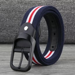 33 Styles Men Black Metal Pin Buckle Belt Fashion Casual Business Simple Wild Elastic Woven Comfort Stretch Belt Non-hole