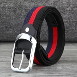 33 Styles Men Black Metal Pin Buckle Belt Fashion Casual Business Simple Wild Elastic Woven Comfort Stretch Belt Non-hole