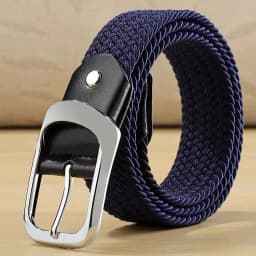 33 Styles Men Black Metal Pin Buckle Belt Fashion Casual Business Simple Wild Elastic Woven Comfort Stretch Belt Non-hole