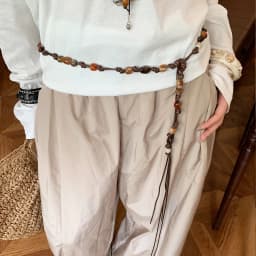 Retro Bohemian Style Woven Bead Waist Rope For Women With Skirts And Jeans Thin Waist Belt