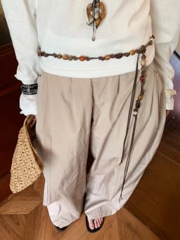 Retro Bohemian Style Woven Bead Waist Rope For Women With Skirts And Jeans Thin Waist Belt