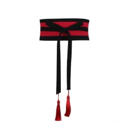 Pure Color Cotton Linen Belt Bla Red Contrast Wide Versatile Tassel Tie Waist Band for Dres And Pants Spring Summer