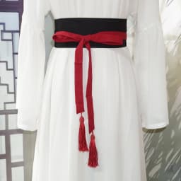 Pure Color Cotton Linen Belt Bla Red Contrast Wide Versatile Tassel Tie Waist Band for Dres And Pants Spring Summer