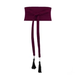 Pure Color Cotton Linen Belt Bla Red Contrast Wide Versatile Tassel Tie Waist Band for Dres And Pants Spring Summer