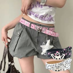 Y2K Heart And Star Wide Leather Belt Fashion Black White Waist Strap Trendy Women's Accessories For Jeans Skirt Decor Waistband