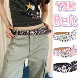 Y2K Heart And Star Wide Leather Belt Fashion Black White Waist Strap Trendy Women's Accessories For Jeans Skirt Decor Waistband