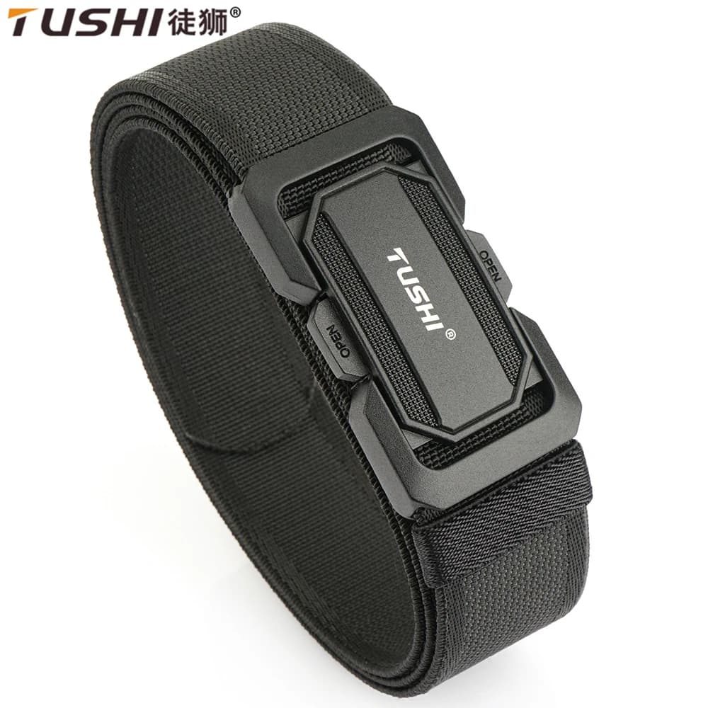 TUSHI Official Genuine Military Belt Elastic Belt for Men Alloy Buckle Quick Release Tactical Belt Stretch Girdles Male