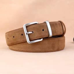 Real Leather Women's Belt Frosted Suede Leather Casual Pants Jeans and Skirts Decorated with High-end Luxury Belt