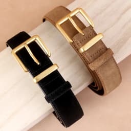Real Leather Women's Belt Frosted Suede Leather Casual Pants Jeans and Skirts Decorated with High-end Luxury Belt