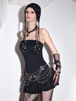 HERSHINE Women's Fashion Silver Hollowed-out Five-pointed Star Waist Chain, Y2K Gothic Punk Rock Hip Hop Accessory,spring,summer