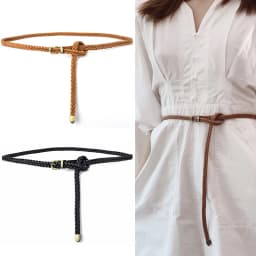 Vintage Woven Belt Women Korean Adjustable Thin Waistband Female Lady Dress Coat Decorative Colorful Waist Straps