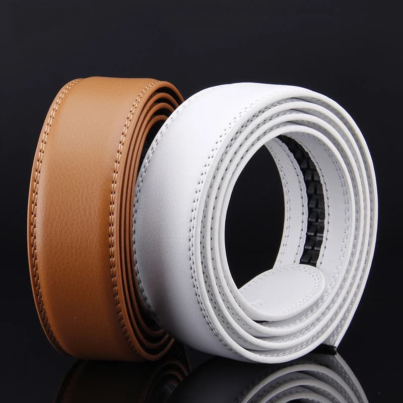 3.5cm Width Automatic Belt Strap High Quality genuine Leather Designer Mens Belts Luxury Waist Belt No Buckle White Red Yellow