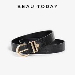 BEAUTODAY Retro Belts Women Genuine Cow Split Metal Buckle Old Crease Design Adjustable Ladies Jeans Accessories Handmade 91031