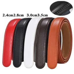 2.4 2.8 3.0 3.5 Width Belt No Buckle for Automatic Buckle PU Leather Belts Without Buckle for Men Women No Buckle 4 Size Wide