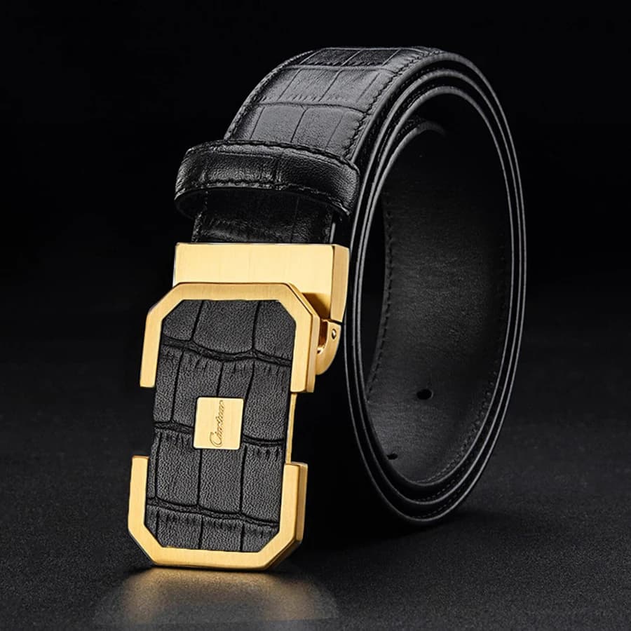 Ciartuar Men's Fashion Belt Genuine Leather Strap High-Quality First Layer Luxury Buckle