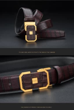 Ciartuar Men's Fashion Belt Genuine Leather Strap High-Quality First Layer Luxury Buckle